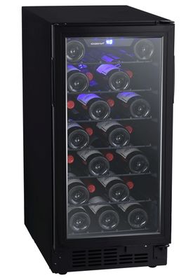 15 Inch Wide 25 Bottle Built-In Single Zone Wine Cooler with Reversible Door and LED Lighting