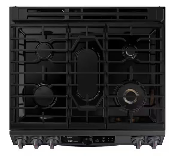 30 in. 5-Burner Slide-in Dual Fuel Range in Fingerprint Resistant Black Stainless Steel with Air Fry and Flex Duo