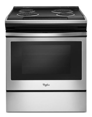 Whirlpool 30-in 4 Elements 4.8-cu ft Self-Cleaning Slide-in Electric Range (Stainless Steel)