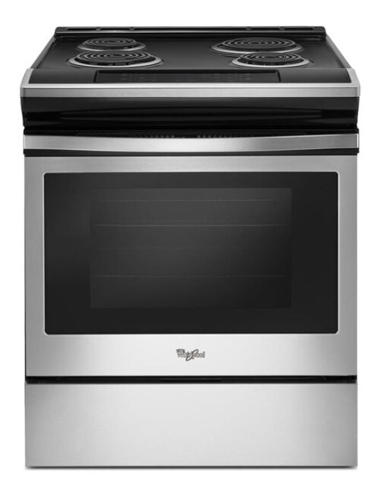 Whirlpool 30-in 4 Elements 4.8-cu ft Self-Cleaning Slide-in Electric Range (Stainless Steel)