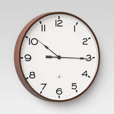 16&quot; Thin Frame Wall Clock Red/Brown