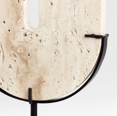 Destan Travertine Sculpture on Stand 12.6&quot;