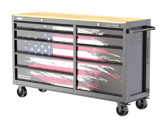63&quot; Wide Patriotic 9-Drawer mobile workstation