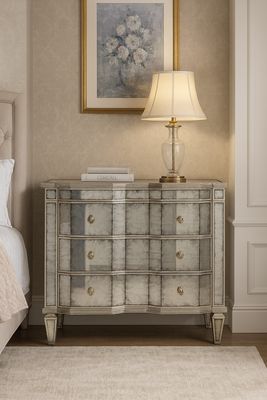 John Richard Antique Mirrored Accent Chest (3 drawer)