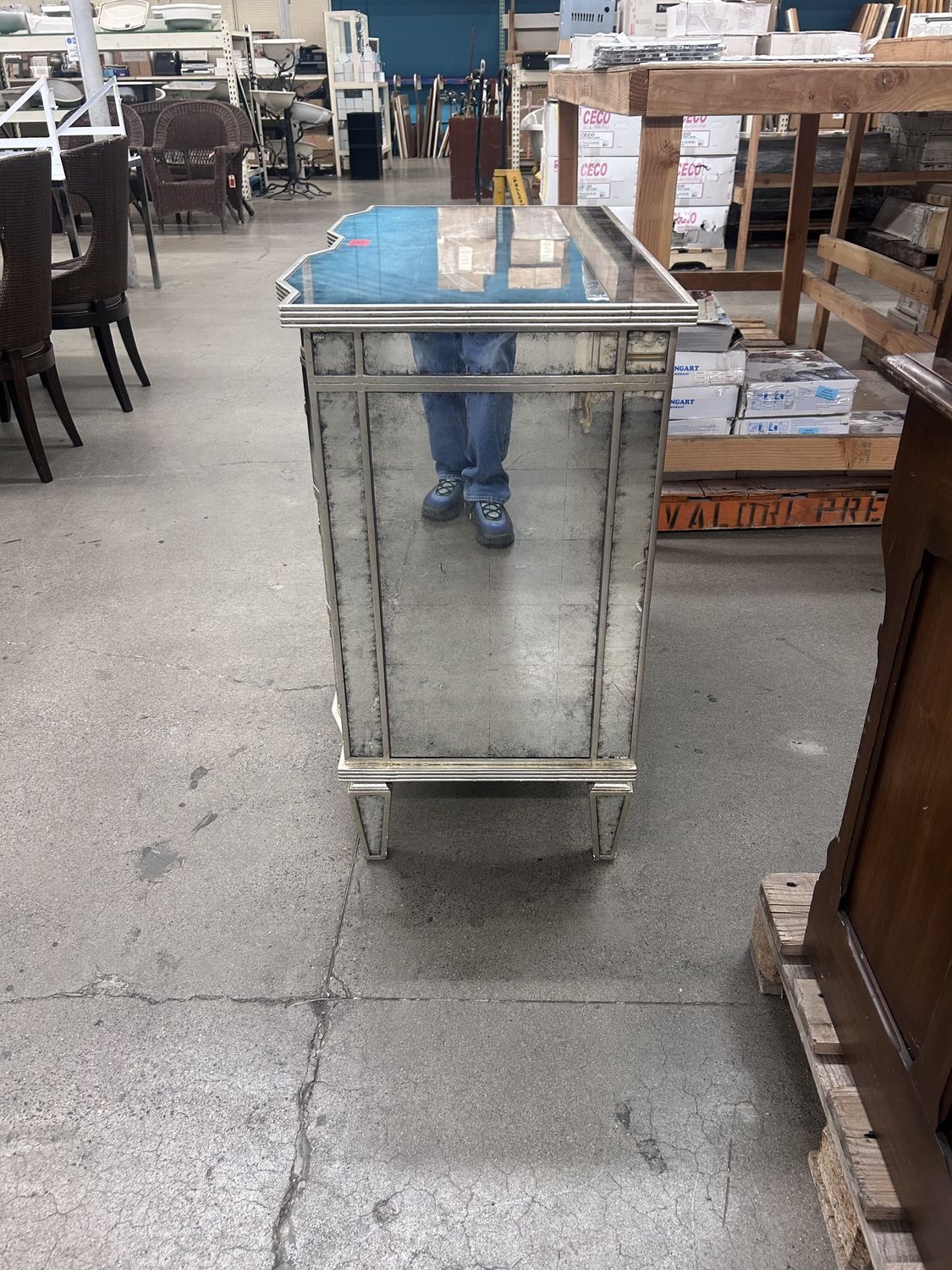 John Richard Antique Mirrored Accent Chest (3 drawer)