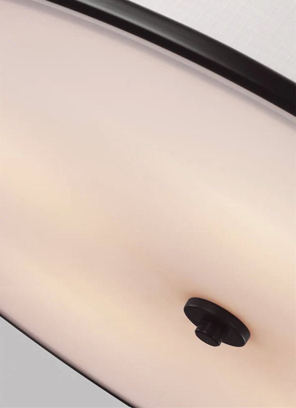 Generation Lighting Lennon Large Semi-Flush Mount Oil Rubbed Bronze Finish With Ivory Linen Shade