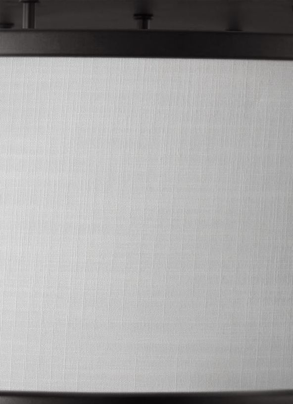 Generation Lighting Lennon Large Semi-Flush Mount Oil Rubbed Bronze Finish With Ivory Linen Shade