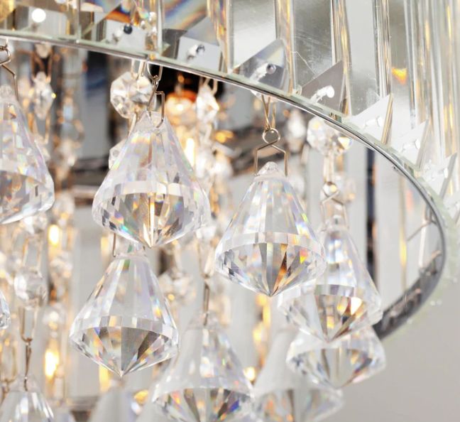 52" Elkton Modern Reversible Crystal Fandelier with Lighting and Remote Control