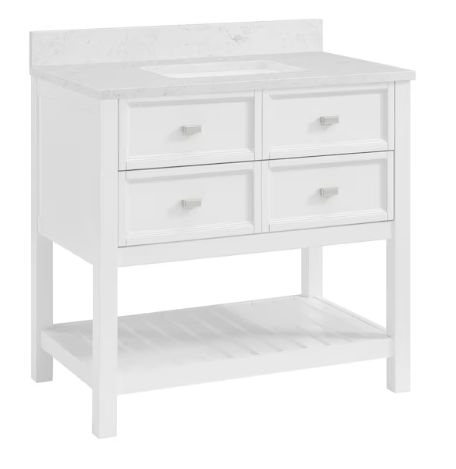 Canterbury 36" White Undermount Single Sink Bathroom Vanity
