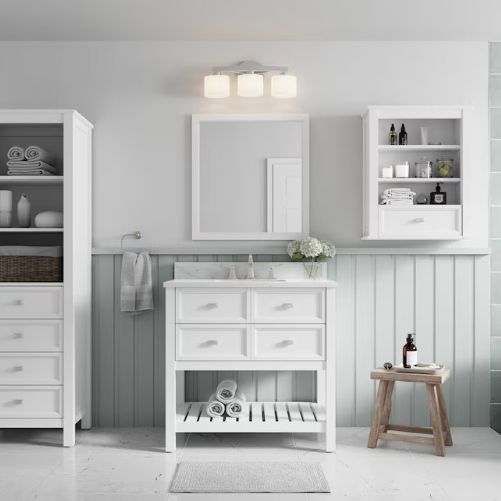 Canterbury 36" White Undermount Single Sink Bathroom Vanity