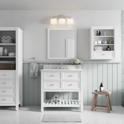 Canterbury 36" White Undermount Single Sink Bathroom Vanity