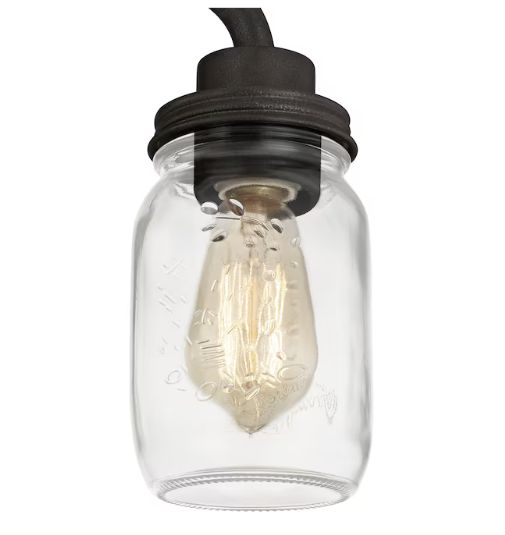 Quoizel Jana 3 -Light 16-in Matte Black Indoor/Outdoor Semi Flush Mount Light