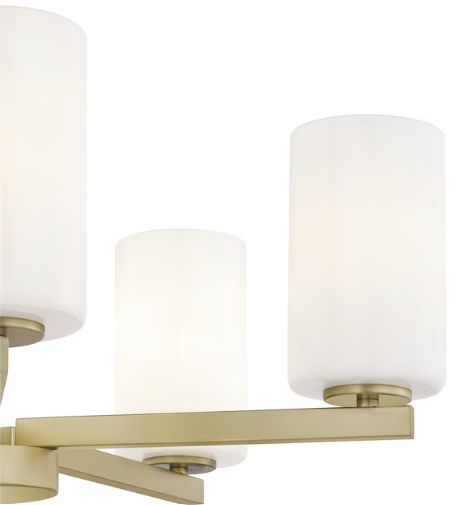 Quoizel Vista 5 -Light Brushed Gold Etched glass Steel Chandelier