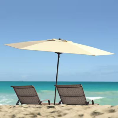 7.5 ft. Steel Beach Umbrella in Warm White