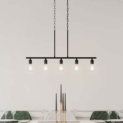 Quoizel Pendle Brooke 5 -Light Matte Black Bare bulb Steel Chandelier