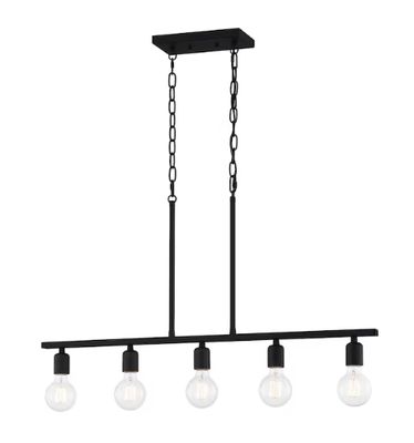 Quoizel Pendle Brooke 5 -Light Matte Black Bare bulb Steel Chandelier