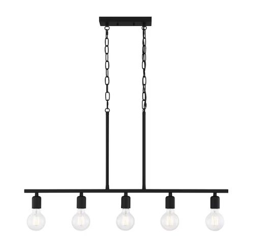 Quoizel Pendle Brooke 5 -Light Matte Black Bare bulb Steel Chandelier