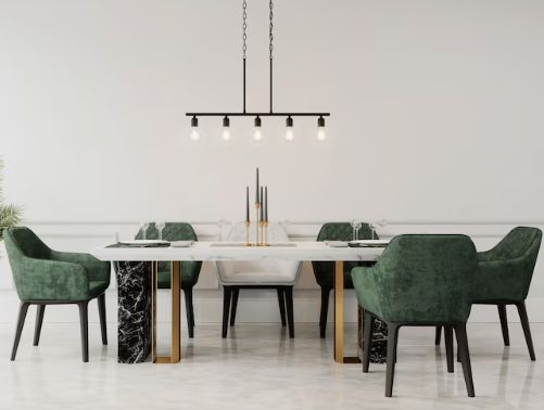 Quoizel Pendle Brooke 5 -Light Matte Black Bare bulb Steel Chandelier