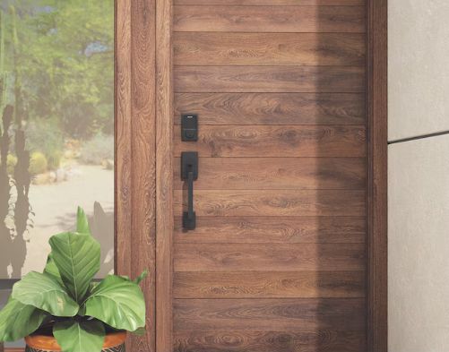 Schlage Century Matte Black Exterior Entry Door Handleset