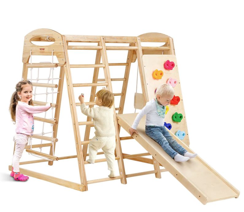 VEVOR Indoor Jungle Gym, 7-in-1 Toddler Indoor Playground