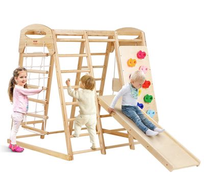 VEVOR Indoor Jungle Gym, 7-in-1 Toddler Indoor Playground