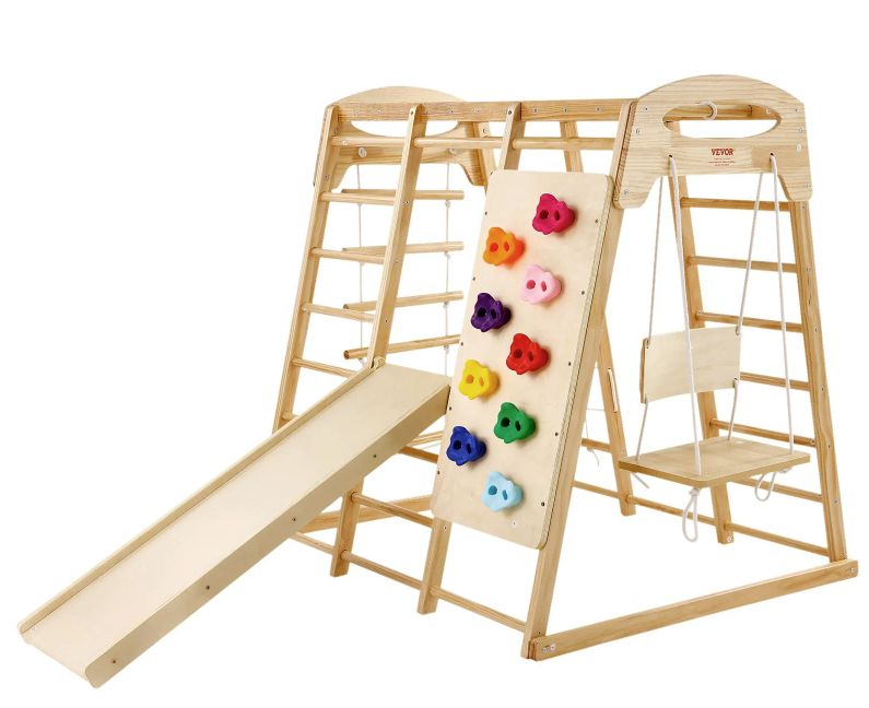 VEVOR Indoor Jungle Gym, 7-in-1 Toddler Indoor Playground