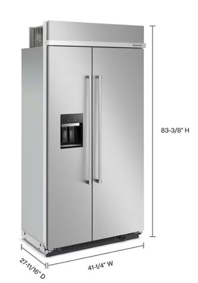 25.1 Cu. Ft. 42" Built-In Side-by-Side Refrigerator with Ice and Water Dispense