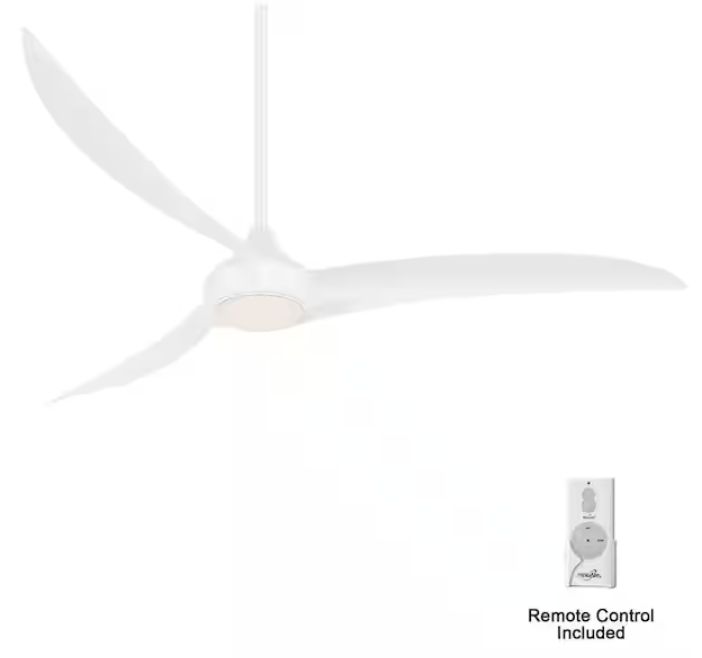 Light Wave 65 in. Integrated LED Indoor White Ceiling Fan with Light and Remote Control