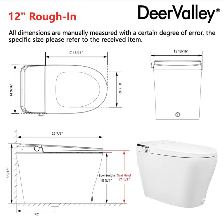 DeerValley Tankless Elongated Smart Toilet