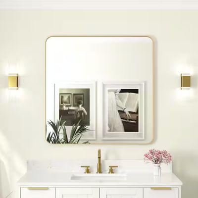 Bella 36"W x 36"H Square Aluminum Bathroom Vanity Mirror