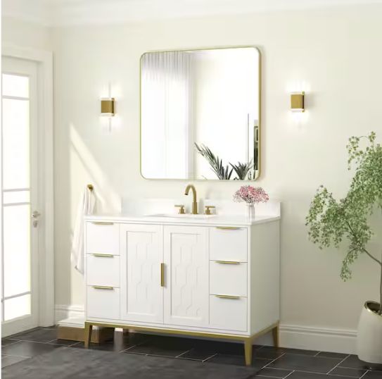 Bella 36"W x 36"H Square Aluminum Bathroom Vanity Mirror