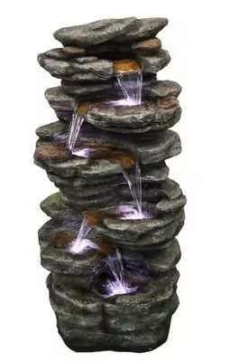 40" Resin Rockery Outdoor Relaxing Water Fountain