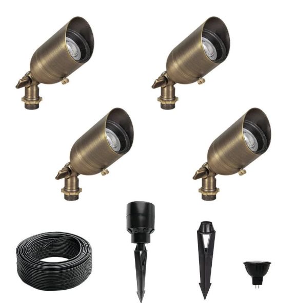 Lumen Logic™ LogiSpot II 12V Brass LED Spotlight Expansion Kit (Bronze)