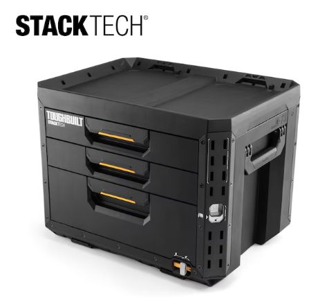 TOUGHBUILT STACKTECH 20.98-in W x 15.55-in H x 15.98-in D BLACK Plastic/Metal Tool Box