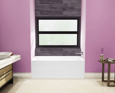 Kingston Aqua Eden 54" Acrylic Rectangular Right Hand Drain Tub