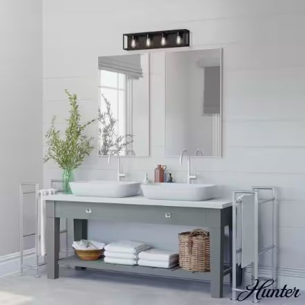 Squire Manor 33" 4-Light Matte Black Vanity Light