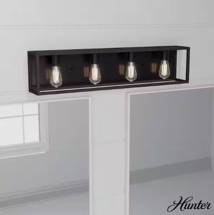Squire Manor 33" 4-Light Matte Black Vanity Light