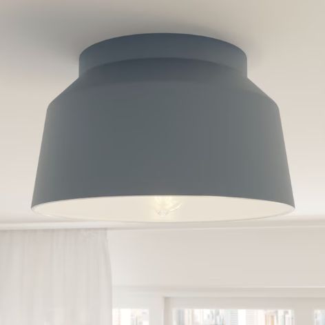 Cranbrook 11.5-in Indigo Blue Indoor 1 -Light Flush Mount Light Metal