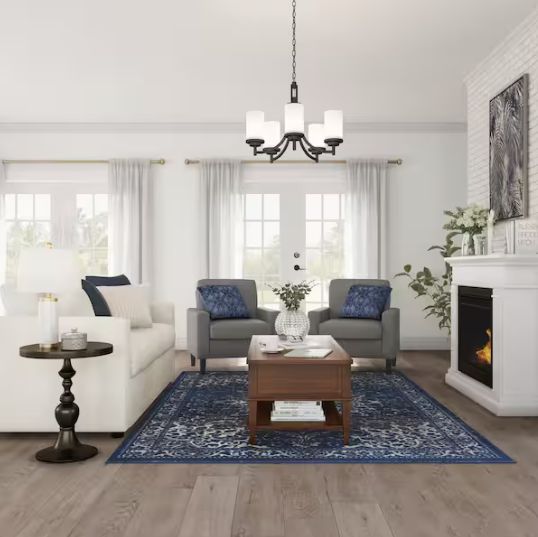 Winnetka 5-Light Blacksmith Modern Traditional Hanging Chandelier with LED Bulbs