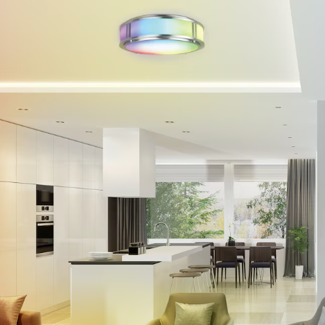 Feit Electric Smart Flushmount Nickel Flush Mount Light