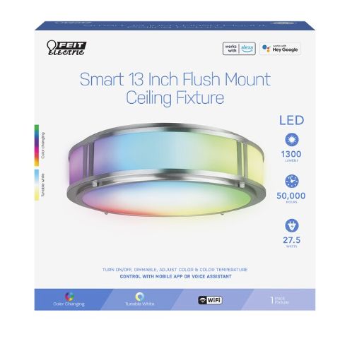 Feit Electric Smart Flushmount Nickel Flush Mount Light