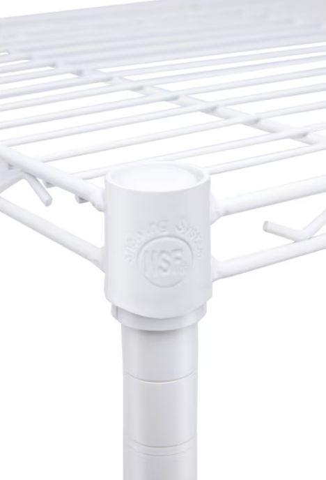 Style Selections 47.7-in W x 18-in D x 72-in H 5 -Tier White Metal Wire Utility Shelving Unit