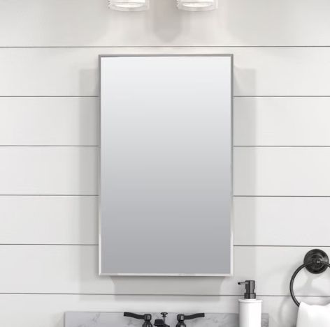 16" x 26" Surface/Recessed Mount Frameless Mirrored Medicine Cabinet