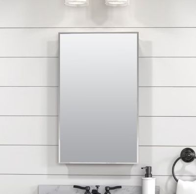16" x 26" Surface/Recessed Mount Frameless Mirrored Medicine Cabinet