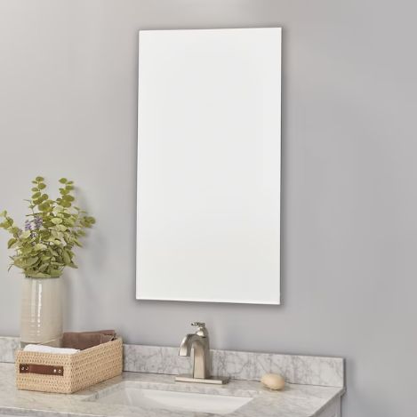 16" x 26" Surface/Recessed Mount Frameless Mirrored Medicine Cabinet