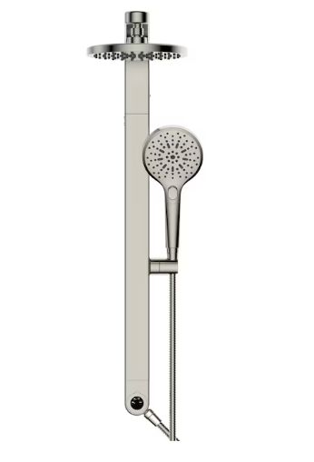 Drexler Nickel 7.87" Dual Head Shower Panel System with 3-way Diverter