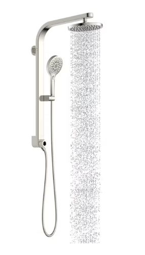 Drexler Nickel 7.87" Dual Head Shower Panel System with 3-way Diverter