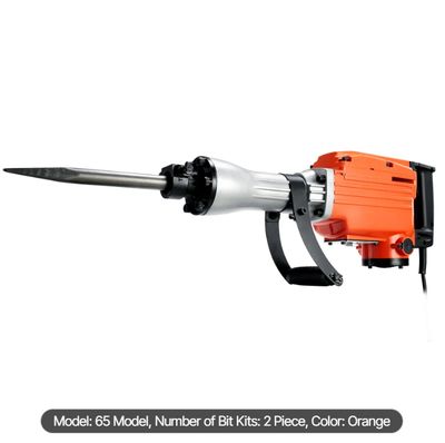 Demolition Jack Hammer, 2200W Electric Jackhammer Heavy Duty, 1350 BPM Concrete Breaker, 2pcs Chisels Bit Chipping with Case