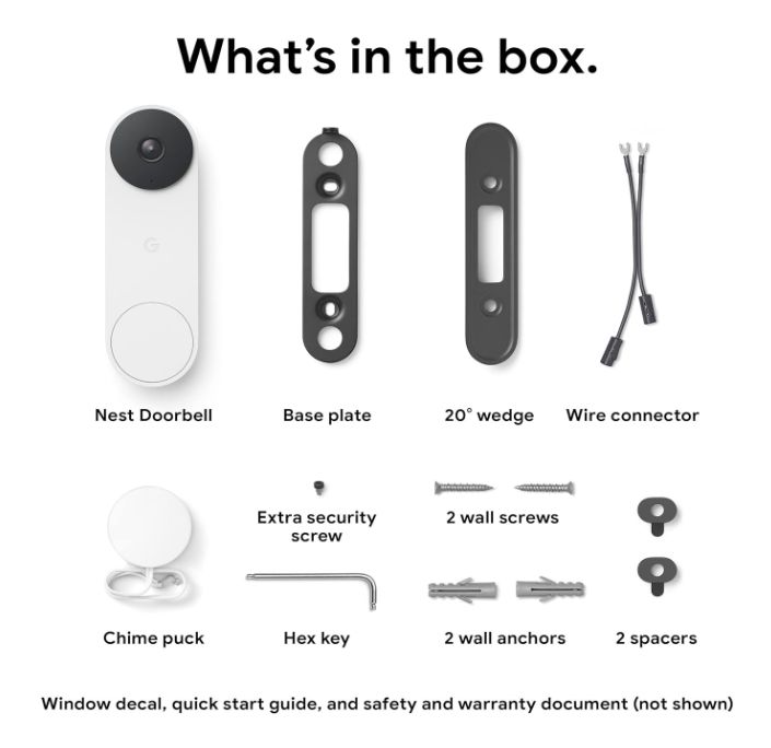 Google Nest Doorbell (Wired, 2nd Gen) - Wired Video Doorbell Camera - Doorbell Security Camera