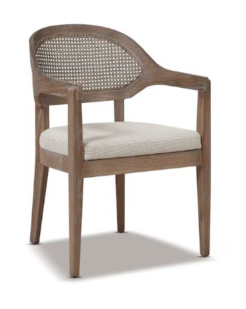Jennifer Taylor Home Americana Traditional Woven Upholstered Dining Arm Chair